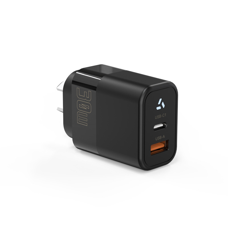 Picture of PD30W Australian standard gallium nitride charger PD dual port USB-A+TYPE-C fast charging head SAA certified mobile phone power adapter